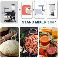 Robot de cuisine SOHEF 3-en-1 6L 1000W avec accessoires hachoir à viande et mixeur - 6 vitesses, verrouillage de sécurité et circuit intégré programmable