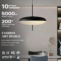Luminaire élégant en alliage acrylique de forme ovale à commande par interrupteur pour salon, salle à manger, lampe suspendue LED