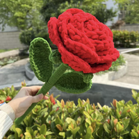 Rose géante classique en crochet à la main, fleur éternelle, décoration pour la Saint-Valentin, fête des mères