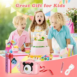 De Boa Qualidade Rosa Dupla Lente Kid Toy Foto Vídeo Hd Selfie Câmera Criança Câmera Filmadora Para Meninas