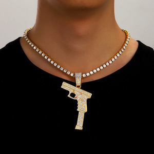 สร้อยคอฮิปฮอป สร้อยคอรูปปืน สร้อยคอแฟชั่นสำหรับผู้ชาย ของขวัญ - Product Image 3