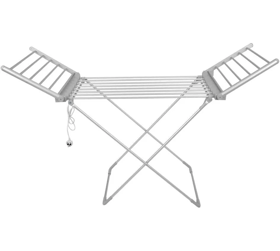 Secador de Roupa elétrico Aquecido Folding Energy-Efficient Airer Interior Molhado Secagem Da Lavanderia Rack Cavalo, Branco