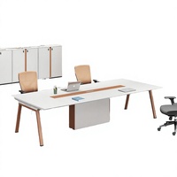 Table de conférence rectangulaire moderne en bois écologique, modulaire et extensible, avec pieds en métal pour le bureau, mobilier de bureau