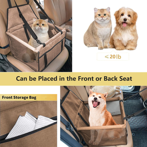 <b>Pet</b> Car Booster Seat with Leash Hook for Dogs Cat Portable and Breathable Bag with Seat Belt Dog Carrier Safety Stable Travel - Product Image 5