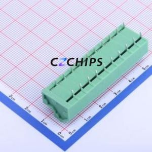 KF237-5.08-10P Spring Terminal Block Through hole Component (THT),P=5.08mm Connector 1x10P 5.08mm Green 10P - Product Image 2