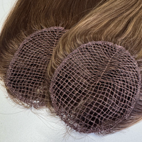 Pièce de cheveux pour femme, base en filet de pêche transparente, cheveux humains vierges européens naturels, intégration sans couture