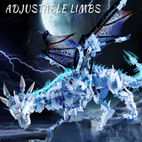 MJI Block 13093 Dragón de Hielo Mecánico, 1646+ Piezas, Rompecabezas Creativo, Bloques de Construcción, Figuras de Acción, Juguete para Niños