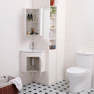 New Design <strong>Wall</strong> Mounted <strong>White</strong> Corner Pvc <strong>Bathroom</strong> Wash Basin <strong>Cabinet</strong> - Product Image 3