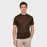 T-shirt Homme en Coton Mercerisé de Haute Qualité, Livraison Rapide, 200 Grammes, Séchage Rapide, Respirant, Manches Classiques, Style Business Décontracté
