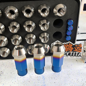 Écrous de moyeu en alliage de titane polis M12*1.25/1.5*48mm longs GR5 Classe 10.9, vis de moyeu modifiées pour l'automobile, écrous de capuchon de roue - Product Image 3