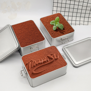Contenitore Rettangolare in Latta per Alimenti OEM per Cioccolato, Snack, Caramelle, Torte, <span class=keywords><strong>Biscotti</strong></span>, Tiramisù, Pizza, Sandwich con Chiusura Ermetica - Product Image 6