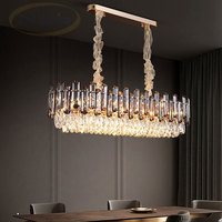 Suspension Ronde Hauteur Réglable Plafonnier Moderne Lustre Luxe en Cristal K9 Luminaire pour Salon Salle à Manger
