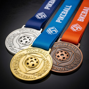Medallas <span class=keywords><strong>de</strong></span> metal para Pickleball, Oro, Plata, Bronce, con diseño <span class=keywords><strong>de</strong></span> pala y pelota, cinta y textura artesanal para premios <span class=keywords><strong>de</strong></span> torneos - Product Image 5