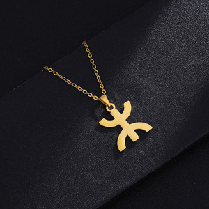 Collier unisexe en acier inoxydable avec pendentif symbole berbère <span class=keywords><strong>kabyle</strong></span> africain pour homme et femme, chaîne de clavicule - Product Image 5