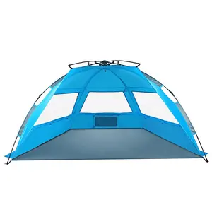 Otomatis Pantai Keluarga Memancing Tenda 2-4 Orang Tahan UV Portable Pop Up Beach Tenda Naungan Matahari dengan Payung