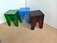 Table d'appoint de canapé nordique en acrylique de haute qualité, tables de chevet modernes bleues pour chambre à coucher, meubles portables créatifs pour la maison, le bureau et la maison