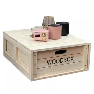 Caja ultraligera de almacenamiento de madera maciza para acampar al aire libre, Paulownia, caja de almacenamiento práctica para acampar en movimiento