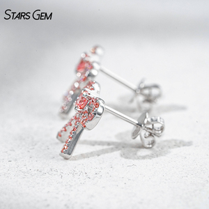 Pendientes de Diamantes de Laboratorio, Oro de 10K, Corte Redondo, 0.78CTW, Color Rosa, Claridad VS, Pendientes de Diamantes Cultivados en Laboratorio - Product Image 5
