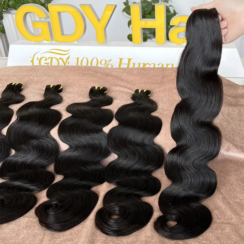 Cabello Humano Cheveux Humains Naturels Vison Cheveux Vierges Bruts Vendeur Bundles Double Drawn Body Wave Bundles