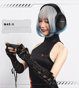 MIC 블루투스 스테레오 게임용 헤드폰 이동식 마이크가있는 N45 무선 헤드폰 게이머 헤드셋