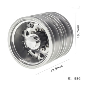 EParthub Modèle de <span class=keywords><strong>voiture</strong></span> <span class=keywords><strong>1</strong></span>/14 <span class=keywords><strong>Tamiya</strong></span> Tracteur CN _*-C Roues métalliques pour boue, roues avant et roues arrière (une paire) - Product Image 4