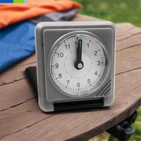Smart Portable Flip Type Pointeur Horloge Petit Réveil Carré pour Voyage pour Bureau Salon Voyage Horloge Utilisation