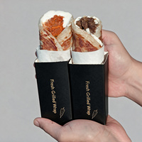 Cajas Desechables Personalizadas de Fábrica, Diseño de Estilo Medio Oriente, Artesanía, Fáciles de Transportar, Caja Desmontable para Shawarma