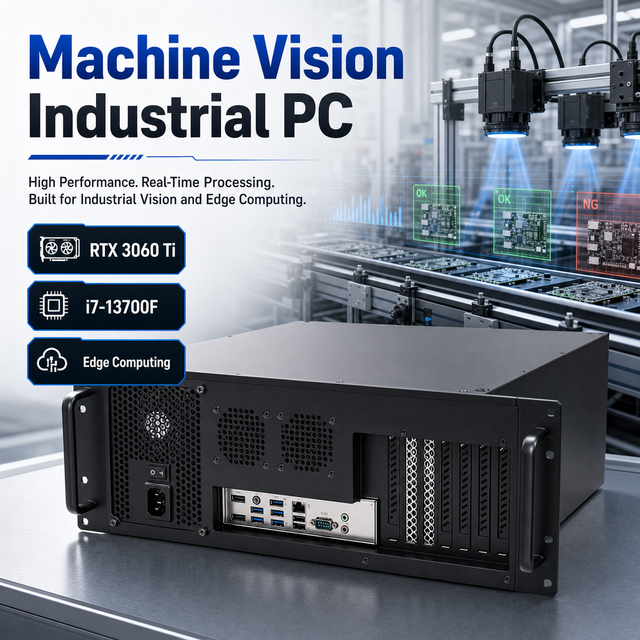 4U Rackmount AI Computer I7-13700F 32GB 512GB RTX 3060 Ti Machine Vision Industrial Workstation OEM ODM in Stock