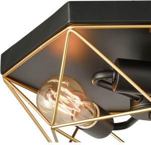 <strong>Ceiling</strong> Flush Mount Lighting 3 Bulb Black Gold or <strong>Silver</strong> Contemporary Pendant <strong>Light</strong> - Product Image 2