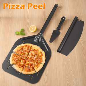 Juego <span class=keywords><strong>de</strong></span> cáscara <span class=keywords><strong>de</strong></span> pizza <span class=keywords><strong>de</strong></span> aluminio para hornear más vendido <span class=keywords><strong>de</strong></span> Manjia con cortador Rocker Paddle <span class=keywords><strong>pala</strong></span> giratoria redonda dura perforada - Product Image 2