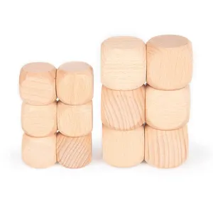 天然山毛榉木方块40厘米-50厘米骰子形状木方块木制普通骰子游戏定制教育骰子