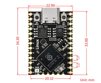 Carte de développement Raspberry Pi Pico 2 Tiny RP2350B RP2350-Linux Mini avec PSRAM-8MB ou sans PSRAM