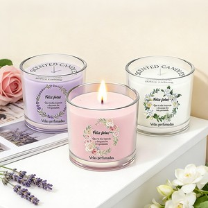 Ensemble de bougies parfumées promotionnelles personnalisées, pot en verre, <span class=keywords><strong>cire</strong></span> de <span class=keywords><strong>soja</strong></span>, pour cadeau d'entreprise, récompense des employés, cadeau de mariage - Product Image 1