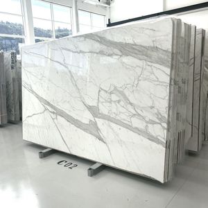 Meilleur marbre Calacatta en blanc or pour les sols intérieurs modernes de villas, appartements/hôtels, poli, imperméable, avec garantie d'un an - Product Image 2