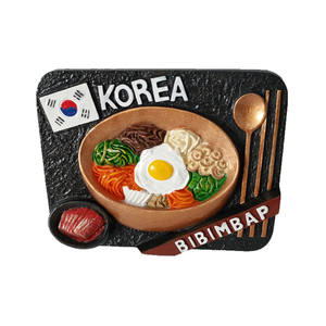 Arquitectura coreana y comida tradicional recuerdo turístico 3D imanes de nevera personalizados dibujos animados lindos decoración del hogar artesanía resina polivinílica - Product Image 6