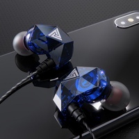 Casque filaire QKZ AK2 avec microphone, écouteurs intra-auriculaires stéréo, moniteur, pour le sport, la musique, les appels téléphoniques, la course à pied, écouteurs HiFi