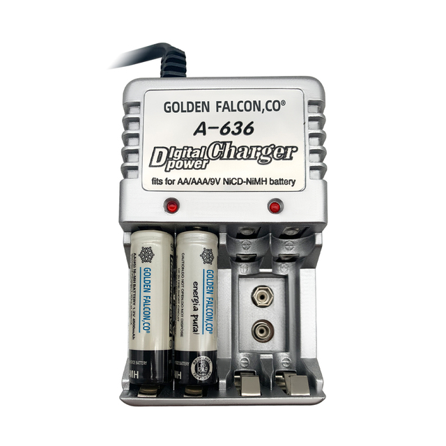 4 Slots Ni-MH Ni-CD AA AAA 9V Rechargeable Battery Charger with EU Plug Ni-MH Battery Charger