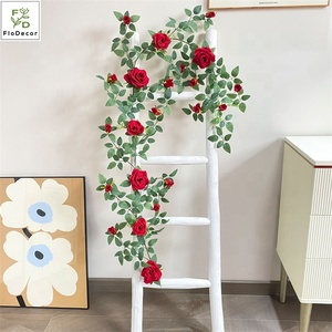 Fleur artificielle de vigne de haute qualité, fausse vigne de Rose, fleur en soie suspendue pour <span class=keywords><strong>magasin</strong></span>, maison, jardin, mariage - Product Image 3