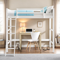 Lit mezzanine moderne en acier avec échelle intégrée pour chambre, appartement, dortoir, école