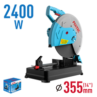 Scie à découper FIXTEC 355 mm (14 po) 2400 W 220 V 4000 tr/min pour métaux, idéale pour la découpe de tuyaux en acier et la fabrication d'acier de construction en atelier