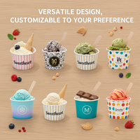 Bol à glace pilée jetable de haute qualité, avec un design élégant de fleurs en papier artisanal, pour les boissons glacées et les glaces
