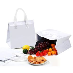 Sac isotherme pour déjeuner, portable, jetable, imperméable, pliable, avec fermeture éclair, motif lettres, non tissé, pour l'extérieur - Product Image 3