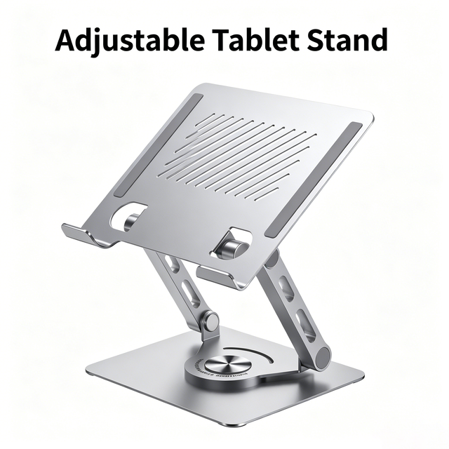 New Cross-border JZ-00X3 Dual-Slot Tablet Stand Rotatable Fold Stepless Angle Adjust Heat Dissipation Packaged Tablet Stand