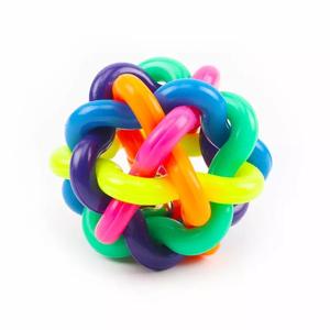 Palla in Gomma Ecologica con Campanello in Metallo in Sette Colori, Giocattolo Interattivo per Cani S/M/L, Resistente ai Morsi e per la Pulizia dei Denti - Product Image 1