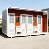 Cabine Sanitaire Portable Haut de Gamme Personnalisée Moderne à Quatre Postes avec Évier Externe, Panneau Sandwich Écologique pour Parc, École, Hôpital