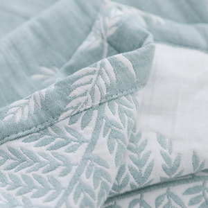 Custom Cotton Polyester Jacquard <strong>Bedspread</strong> Coverlet Quilt Set <strong>King</strong> &amp; Queen Size with Plant Pattern Cooling &amp; Inflatable Features - Product Image 6