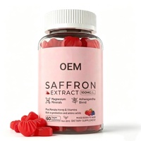 Gummies OEM Marque Privée Safran Ashwagandha Magnésium 60 Unités Saveur Baies Mixtes Améliore l'Immunité Usage Adulte Pour Marque Personnalisée