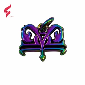 Placa de metal de aleación personalizada con forma de logotipo, abalorio pequeño de <span class=keywords><strong>angela</strong></span> hu - Product Image 2