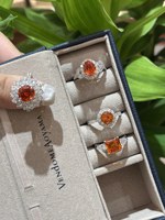 Bague ovale en or 18 carats avec halo de diamants de laboratoire couleur orange Fanta, certifiée IGI, bijoux fins, vente en gros, OEM, ODM