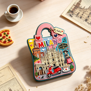 Imán de nevera de madera de Zhejiang con diseño de <span class=keywords><strong>Milan</strong></span> <span class=keywords><strong>Duomo</strong></span> La Scala, recuerdo turístico de <span class=keywords><strong>Italia</strong></span>, regalo de viaje para bodas y Pascua - Product Image 2